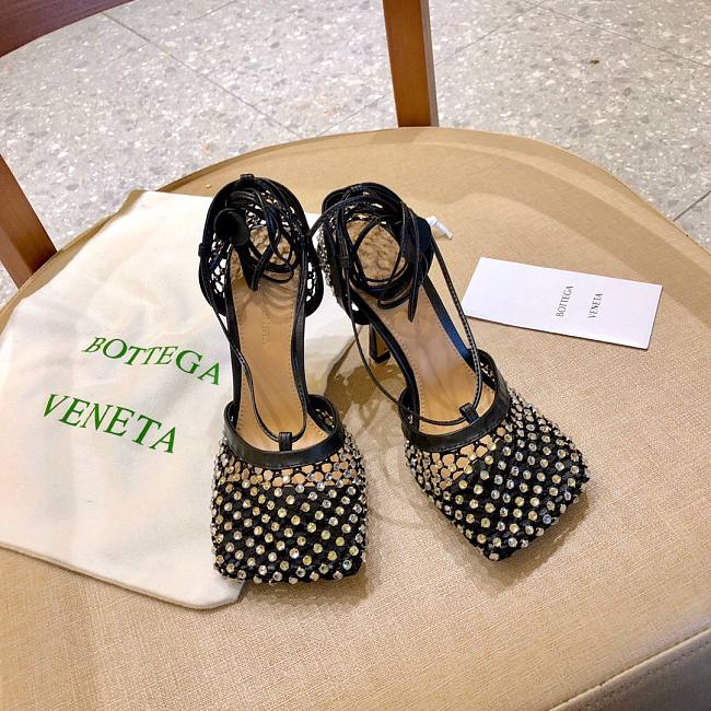 Bottega Veneta Embellished Ankle Strap Black Heel - 1