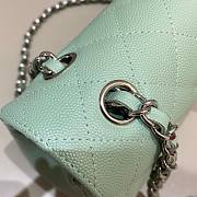 Chanel CF flap mint green grain leather 25 bag - 5
