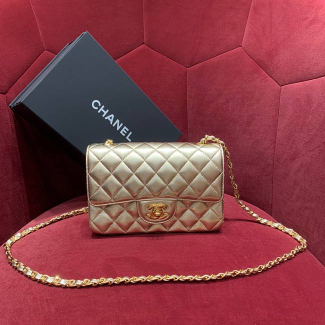 Chanel flapbag gold lambskin bag 20cm - 1