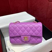 Chanel flapbag purple lambskin bag 20cm - 1