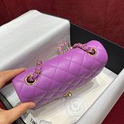 Chanel flapbag purple lambskin bag 20cm - 6