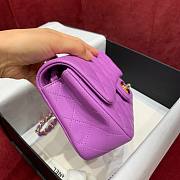 Chanel flapbag purple lambskin bag 20cm - 5