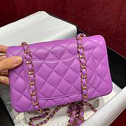 Chanel flapbag purple lambskin bag 20cm - 3