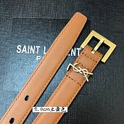 YSL logo brown belt 2cm - 2
