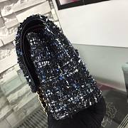 Chanel Double Flap Bag Medium Black Tweed Bag - 6
