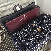 Chanel Double Flap Bag Medium Black Tweed Bag - 4