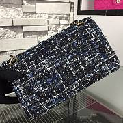 Chanel Double Flap Bag Medium Black Tweed Bag - 3