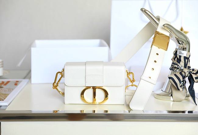 Dior 30 Montaigne White Mini Box Bag - 1
