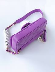 Chanel flap lampskin pearl purple bag - 2