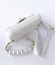 Chanel flap lampskin pearl white bag - 6