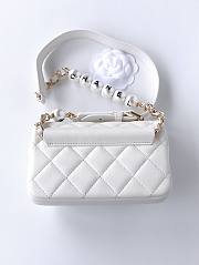 Chanel flap lampskin pearl white bag - 4