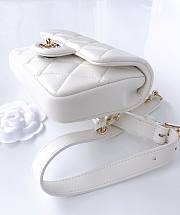Chanel flap lampskin pearl white bag - 2