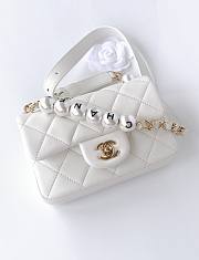 Chanel flap lampskin pearl white bag - 3