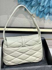 YSL LE 57 White Lambskin Shoulder Bag - 2