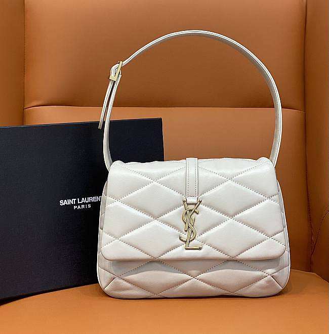 YSL LE 57 White Lambskin Shoulder Bag - 1