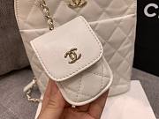 Chanel white lampskin backpack  - 6