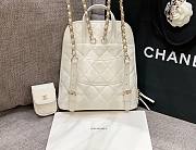 Chanel white lampskin backpack  - 2