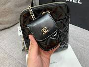 Chanel black lampskin backpack + small purse - 2