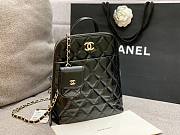 Chanel black lampskin backpack + small purse - 3