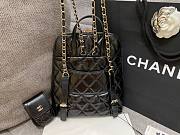 Chanel black lampskin backpack + small purse - 5