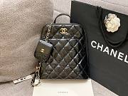 Chanel black lampskin backpack + small purse - 6