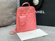 Chanel pink lampskin backpack + small purse - 5