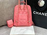 Chanel pink lampskin backpack + small purse - 3