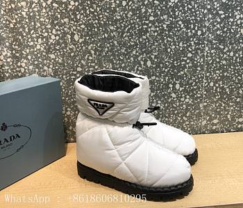Prada padded nylon white boot