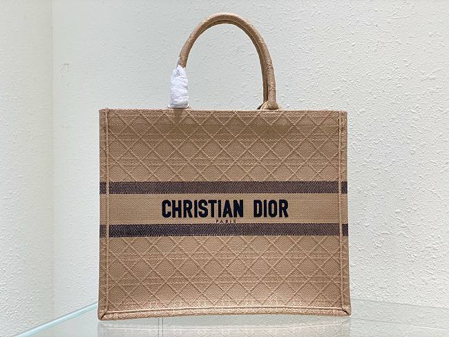 Dior Book Tote Brown Fabric 41cm - 1