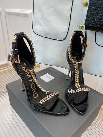 Tom Ford Padlock Chain Black patent heels