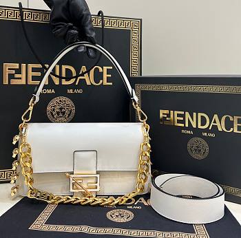 Fendi x Versace Baguette White Medium Bag