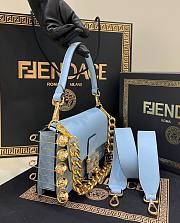 Fendi x Versace Baguette Blue Medium Bag - 3