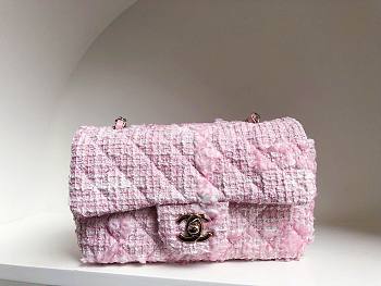 Chanel 22C Pink Tweed Mini Flap Bag 25cm