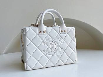 Chanel Vanity Case Calfskin White Bag