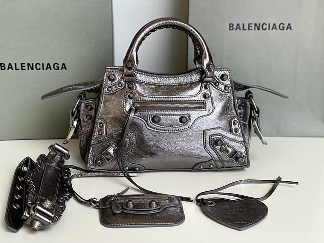 Balenciaga silver cagole XS handle bag - 1