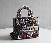 Dior Medium Lady D-Lite Bag In Multicolor Mille Fleurs Embroidery Bag - 1