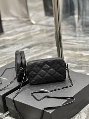 YSL Becky Quilted Double Zip All Black Pouch Bag - 5