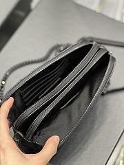 YSL Becky Quilted Double Zip All Black Pouch Bag - 2
