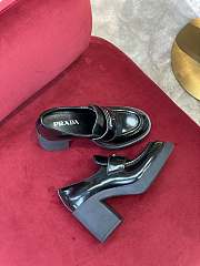 Prada high-heeled brushed leather loafers  - 5