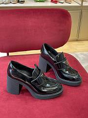 Prada high-heeled brushed leather loafers  - 4