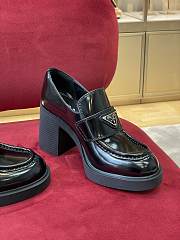 Prada high-heeled brushed leather loafers  - 3