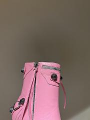 Balenciaga Cagole Buckled Pink Leather Boots - 4