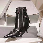 Balenciaga Cagole Buckled Black Leather Boots - 5