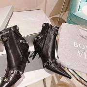 Balenciaga Cagole Buckled Black Leather Boots - 3