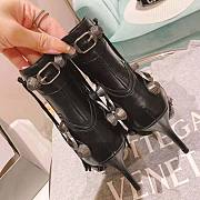 Balenciaga Cagole Buckled Black Leather Boots - 2