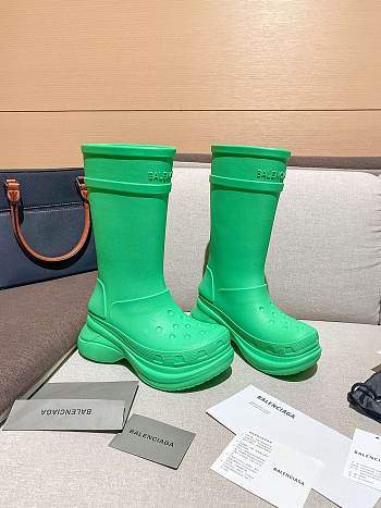 Balenciaga crocs high green boots