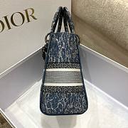 Dior Lady D-Lite Blue Denim Embroidery Effect Bag - 6