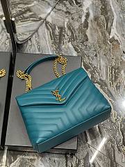 YSL Loulou medium quilted blue leather shoulder bag - 6