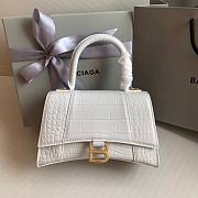 Balenciaga hourglass white crocodile S bag - 1