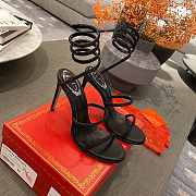 RENE Cleo embellished black leather sandals - 3